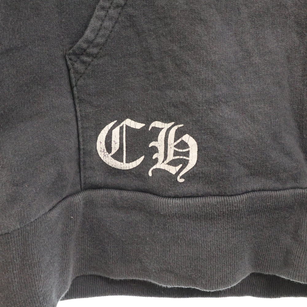 CHROME HEARTS(クロムハーツ) OLD CH PLUS ZIP HOODIE オールドモデル バックCHプラスプリント ジップアップ スウェット パーカー グレー/ブルー