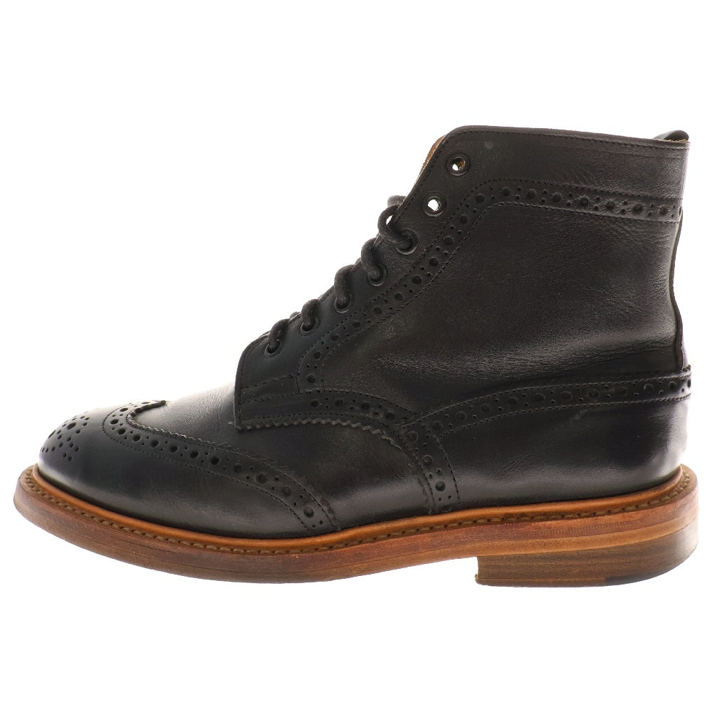Tricker's(トリッカーズ) MALTON-WING TIP BOOT モールトン エイコン レザー ウィングチップ カントリーブーツ ブラック M2508