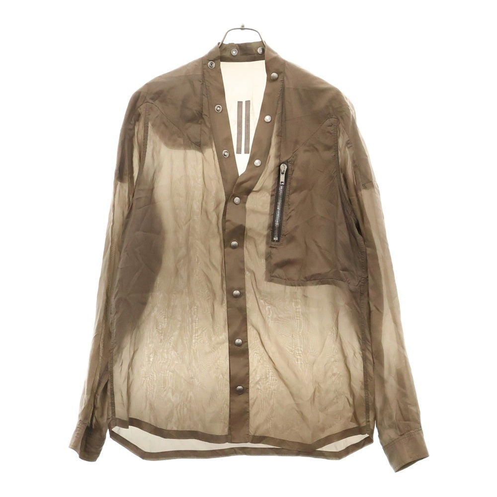 Rick Owens(リックオウエンス) 21SS LARRY SHIRT ラリーシャツ ロング丈長袖ボタンシャツ RP21S3732-J ブラウン