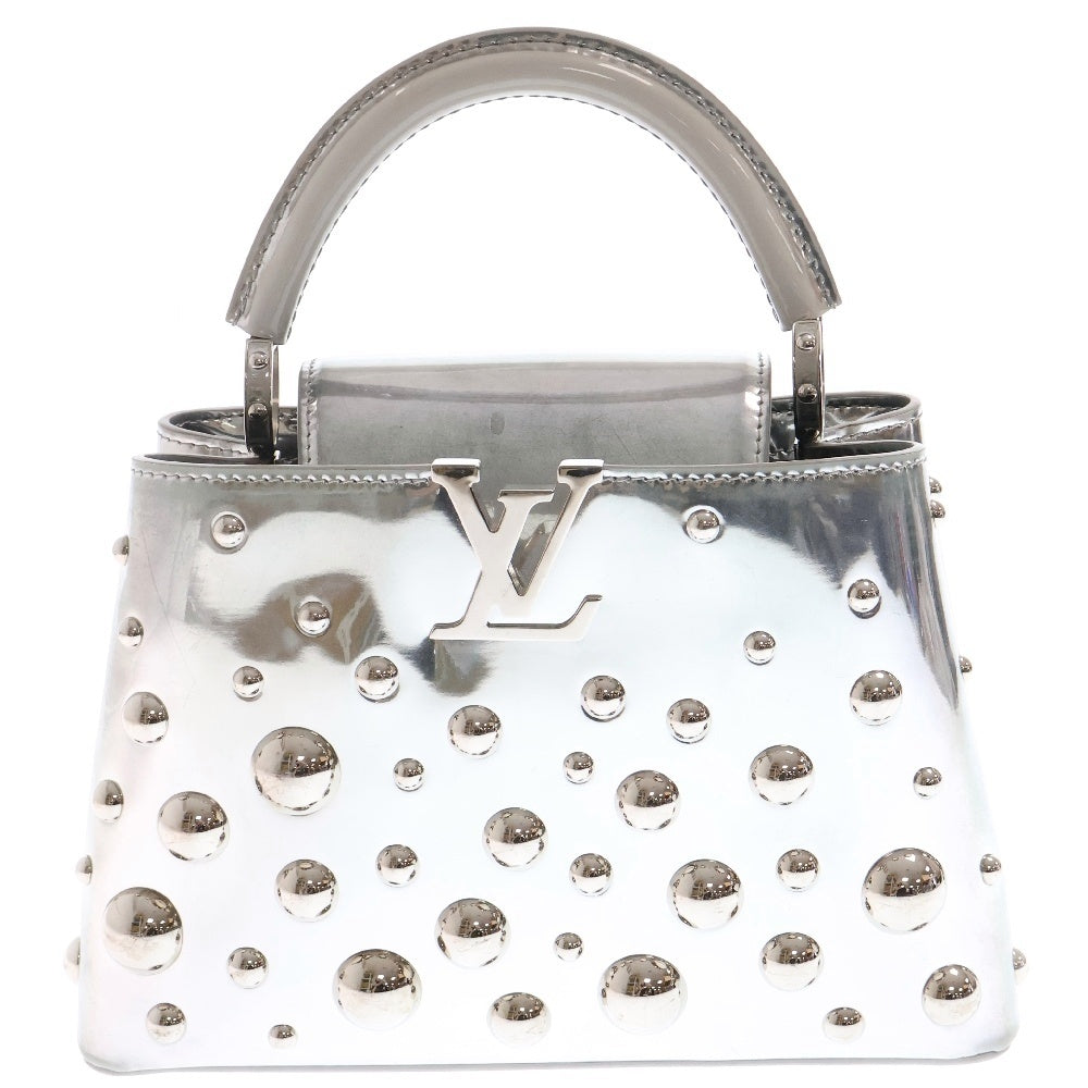 LOUIS VUITTON(ルイヴィトン) Capucines BB 2WAY カプシーヌ BB トリヨン レザー メタル ドットショルダーバッグ ハンドバッグ シルバー M21634 ICシリアル