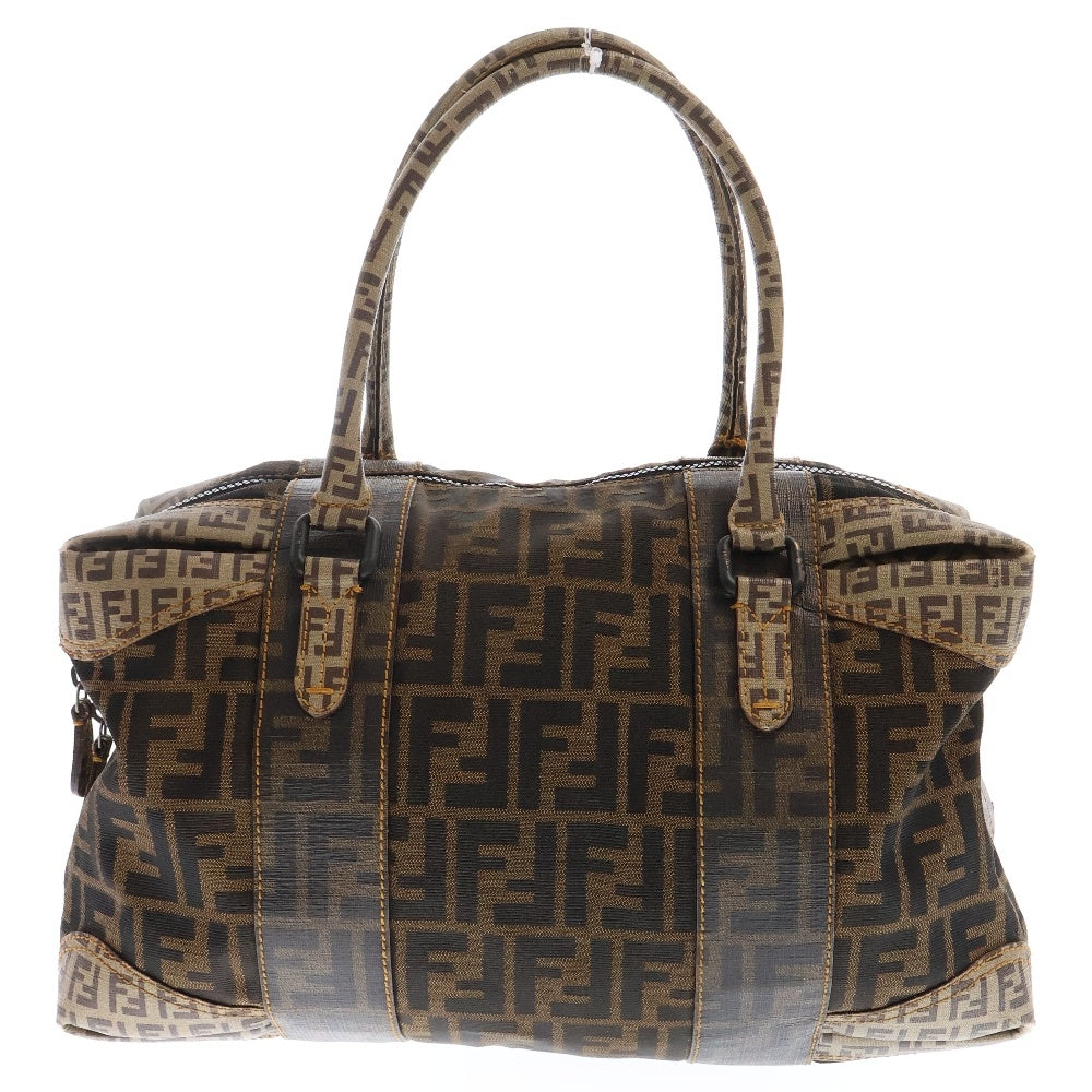 FENDI(フェンディ) ズッカ柄 パッチワーク ハンドバッグ ブラウン