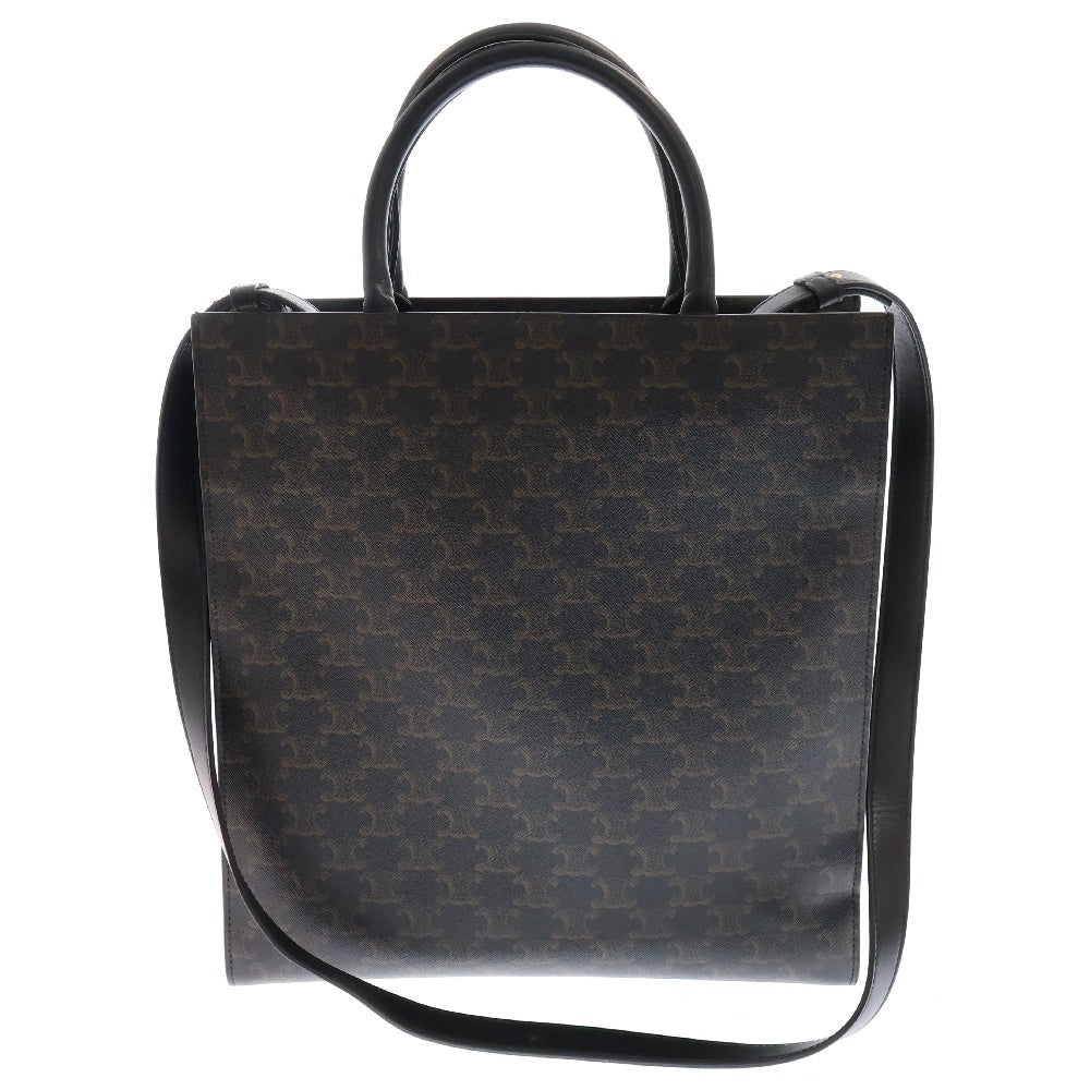 CELINE(セリーヌ) トリオンフ バーティカルカバ ミディアム 2WAY ショルダーバッグ トートバッグ ブラウン