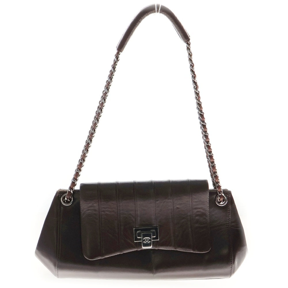 CHANEL(シャネル) 2002年 マドモアゼル チェーン カーフレザー ショルダーバッグ ブラウン 7番台
