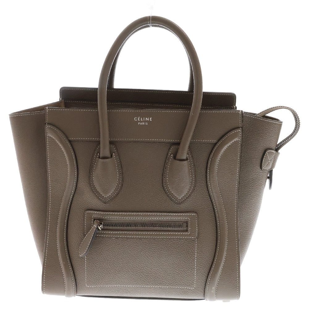 CELINE(セリーヌ) ラゲージ マイクロショッパー レザー ハンドバッグ ベージュ