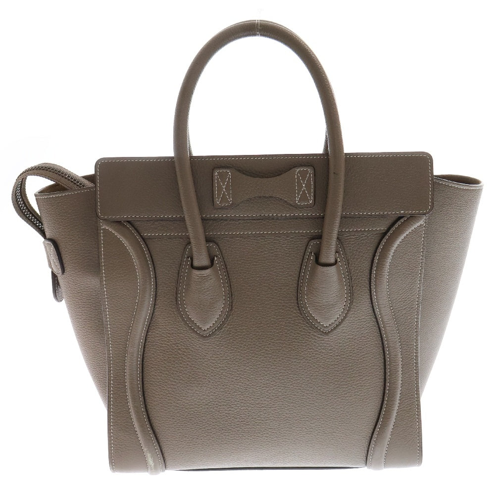 CELINE(セリーヌ) ラゲージ マイクロショッパー レザー ハンドバッグ ベージュ