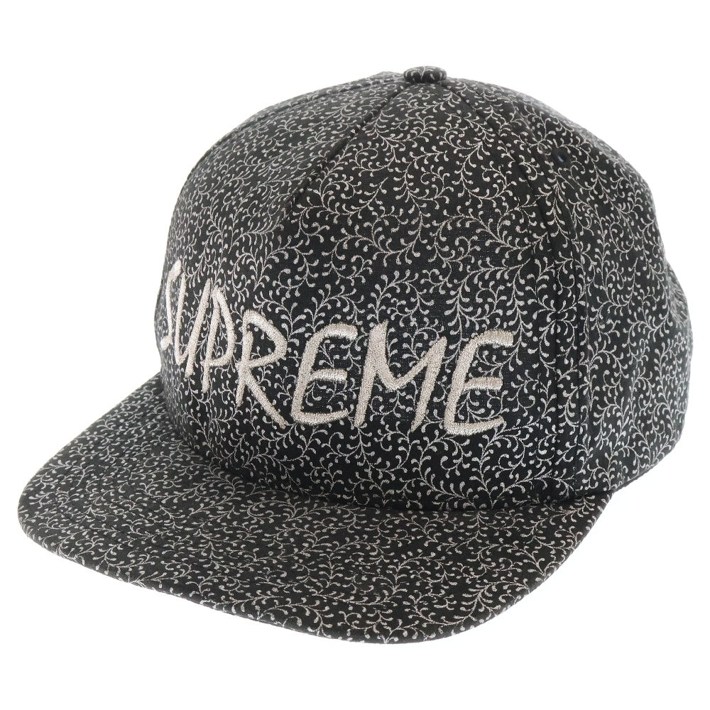 SUPREME(シュプリーム) 15SS CREEPER 5-Panel FTPロゴ 総柄 パネルキャップ ブラック/ホワイト