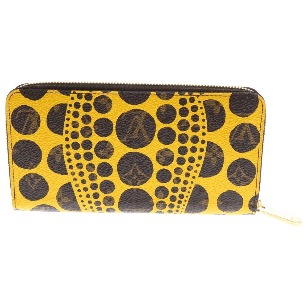 LOUIS VUITTON(ルイヴィトン) ×草間彌生 モノグラム パンプキンドット ジッピーウォレット レザー長財布 イエロー/ブラウン M60449