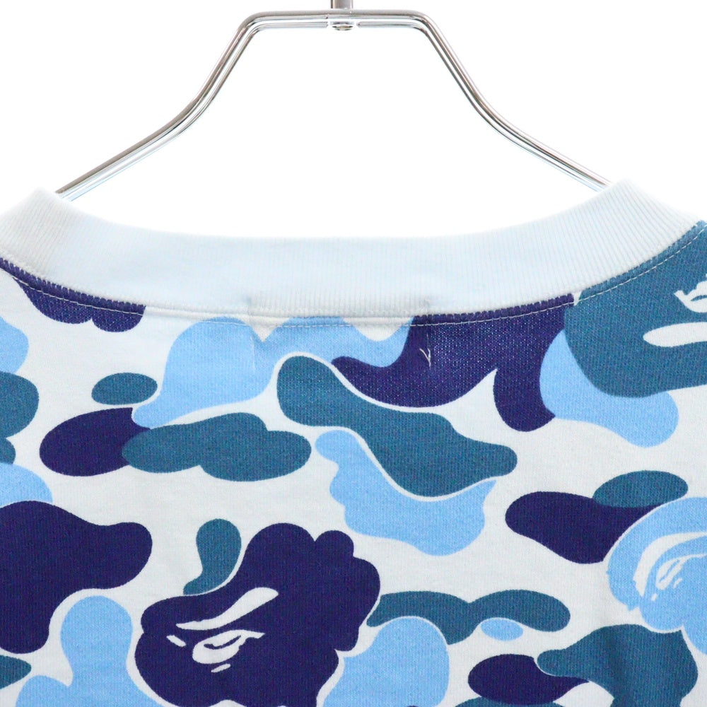 A BATHING APE(アベイシングエイプ) ABC CAMO ASINKA 総柄 クルーネック スウェット トレーナー ブルー