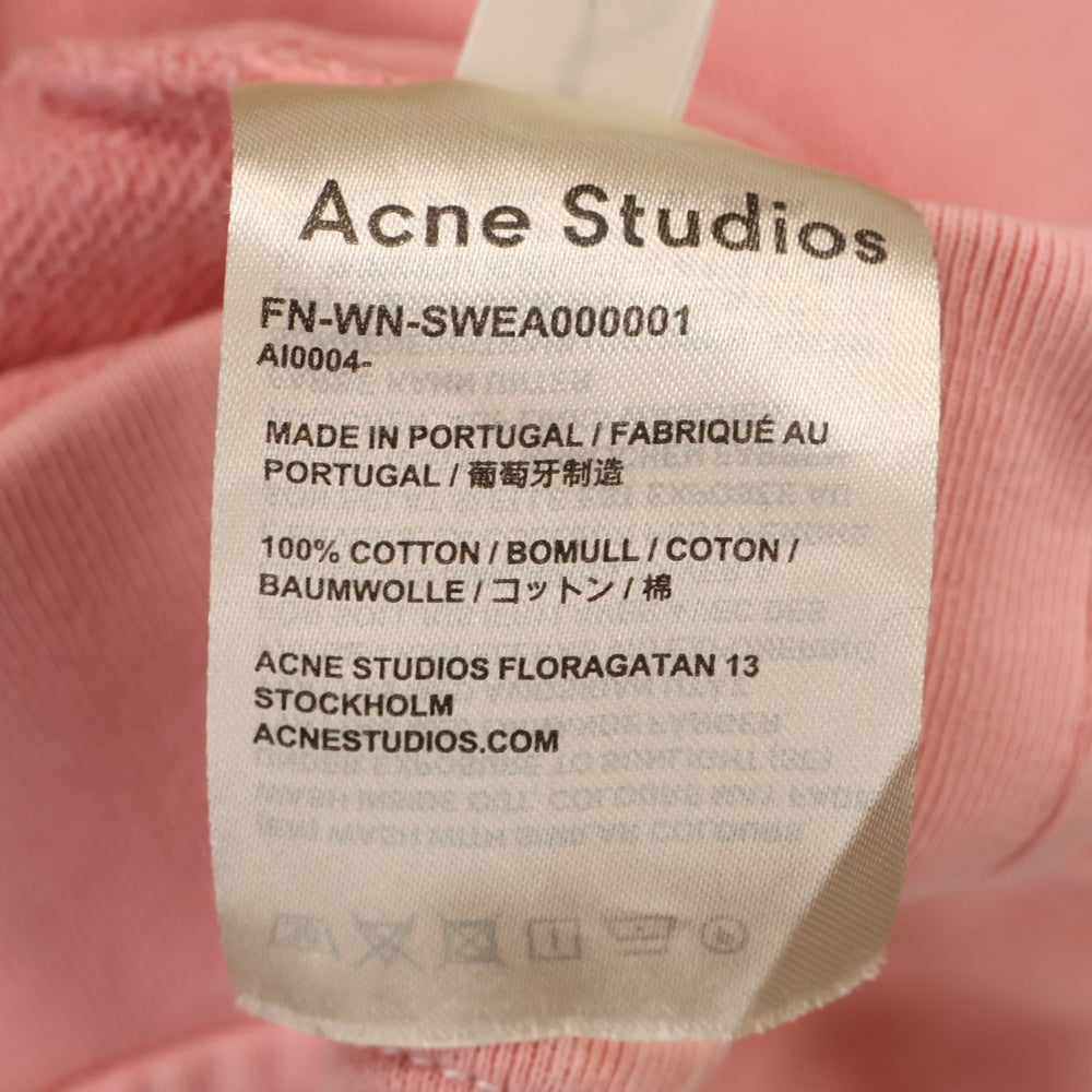 ACNE(アクネ) Stock holm ストックホルム 刺繍ロゴ スウェット プルオーバーパーカー FN-WN-SWEA000001 ピンク