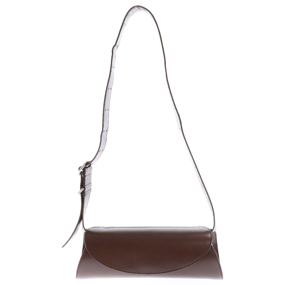 JIL SANDER(ジルサンダー) CANNOLO カンノーロ スモール エンボスロゴ レザー ショルダーバッグ ブラウン レディース J07WD0023 P5355