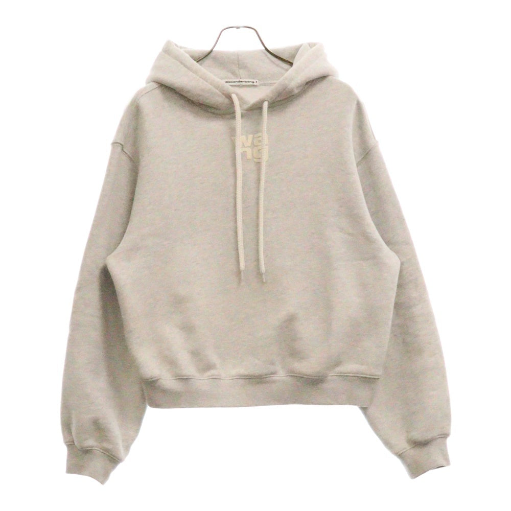 ALEXANDER WANG(アレキサンダーワン) 23AW ESSENTIAL TERRY HOODIE フロント パフロゴ フーディープルオーバーパーカー 4CC3242101 001 グレー