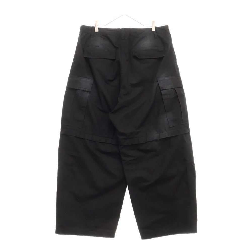 BALENCIAGA(バレンシアガ) 24SS LARGE CARGO PANTS ダメージ加工ウォッシュドラージカーゴパンツ 790982 TKP27 ブラック