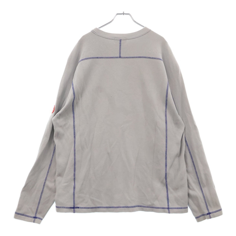 C.E(シーイー) Crew Neck DBL Knit Long Sleeve アームワッペン ニット セーター CES26CS22 ブルー