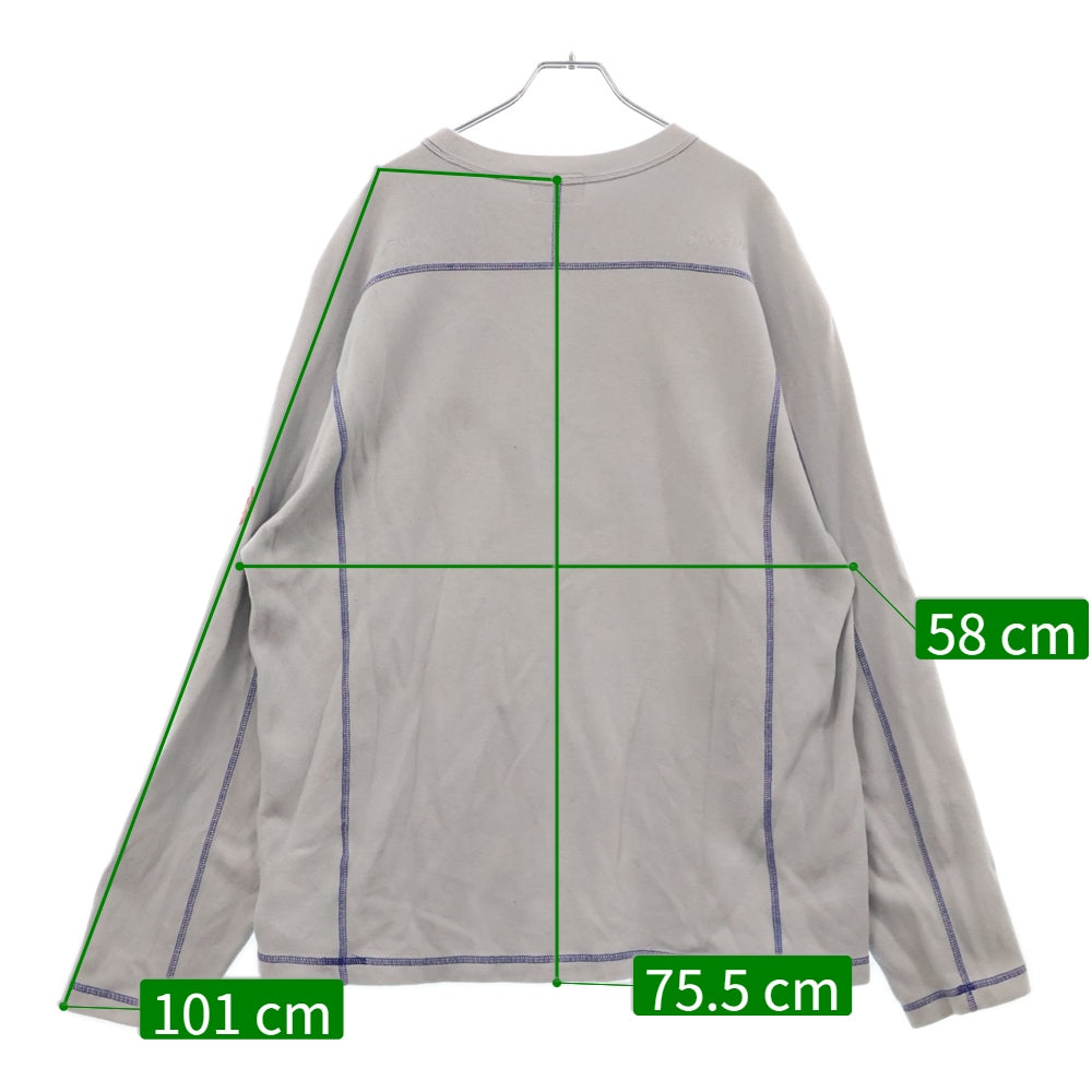C.E(シーイー) Crew Neck DBL Knit Long Sleeve アームワッペン ニット セーター CES26CS22 ブルー