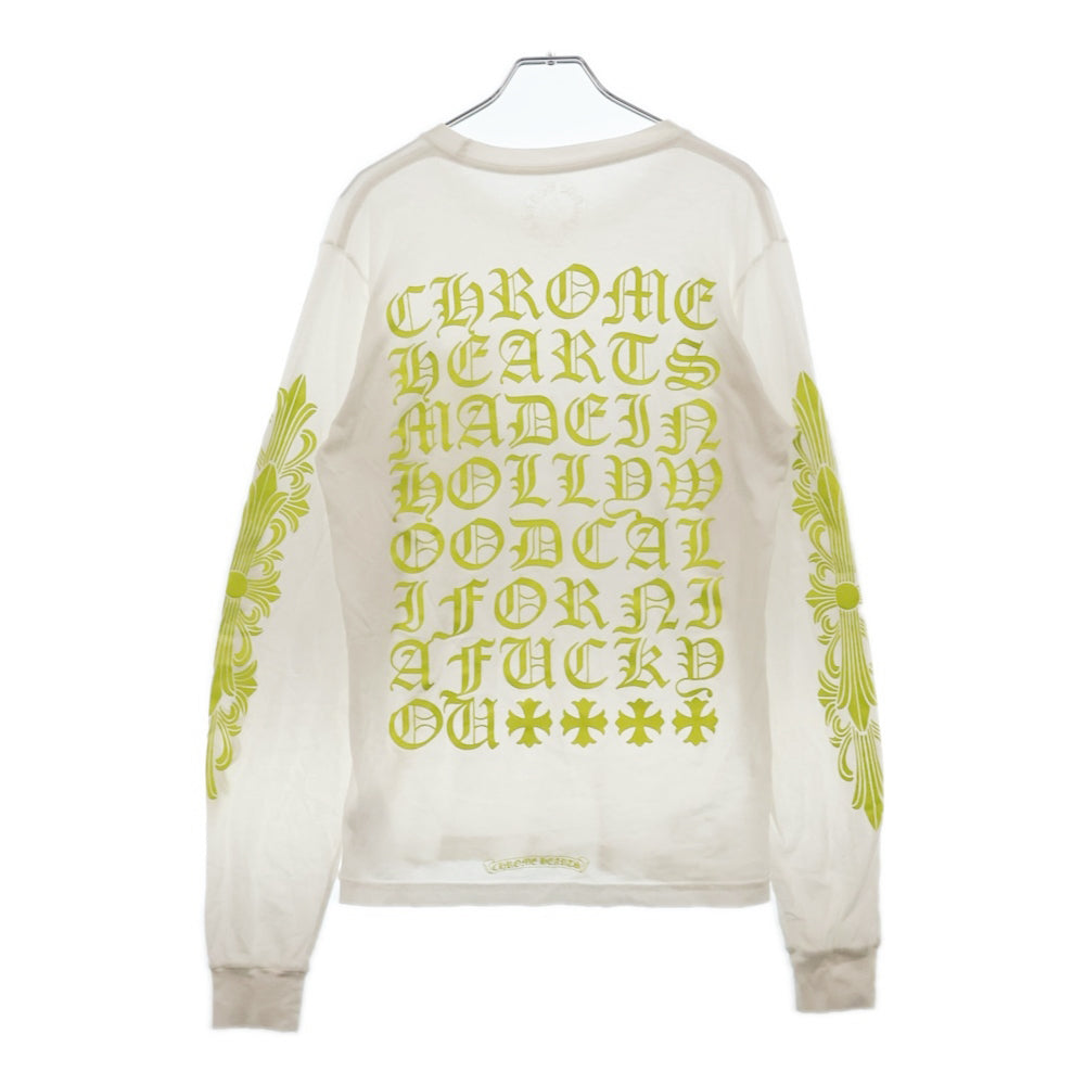 CHROME HEARTS(クロムハーツ) CH L S 1 バック英字ロゴプリント 長袖Tシャツ ロングスリーブカットソー ホワイト
