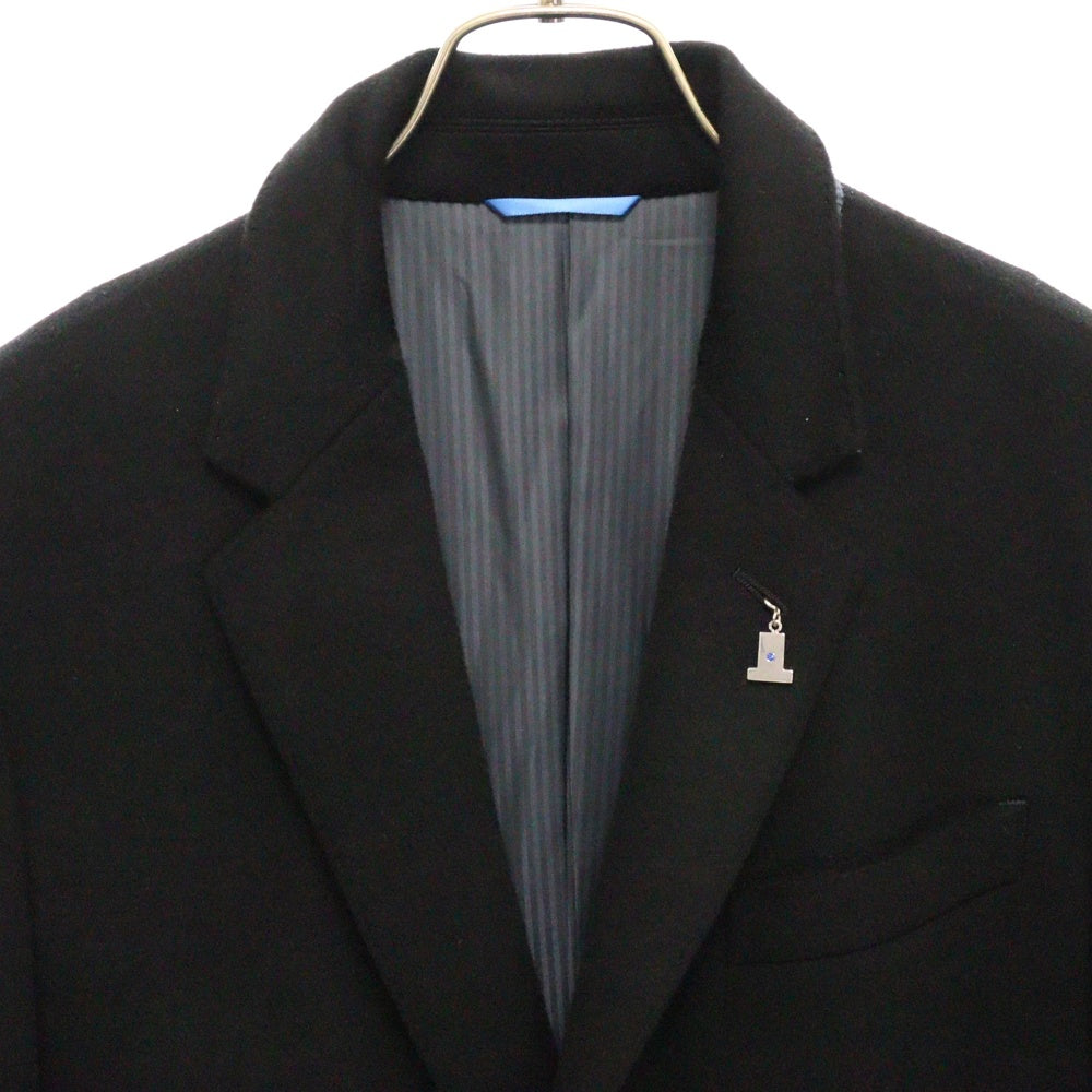 LANVIN(ランバン) カシミア ロゴモチーフ付き コート LB-IS-31751 ブラック