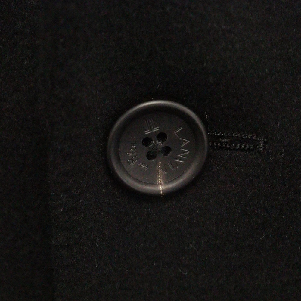 LANVIN(ランバン) カシミア ロゴモチーフ付き コート LB-IS-31751 ブラック