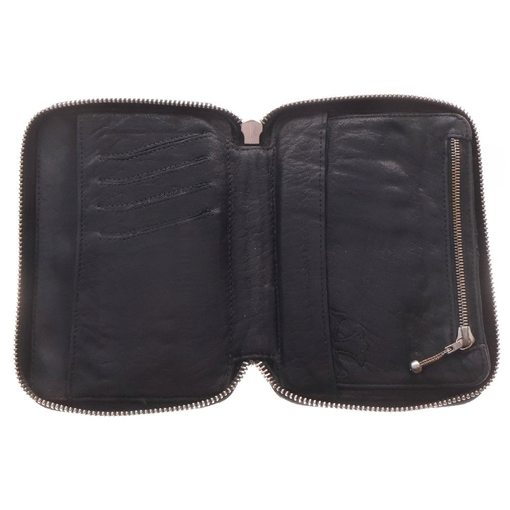 CHROME HEARTS(クロムハーツ) BANK ROBBER バンクローバー セメタリーパッチラウンドジップ レザーウォレット 財布 ブラック
