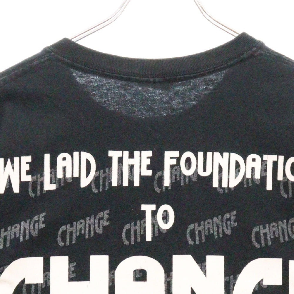 VINTAGE(ヴィンテージ) OBAMA TEE オバマ 両面プリント 半袖クルーネックTシャツカットソー ブラック GILDANタグ