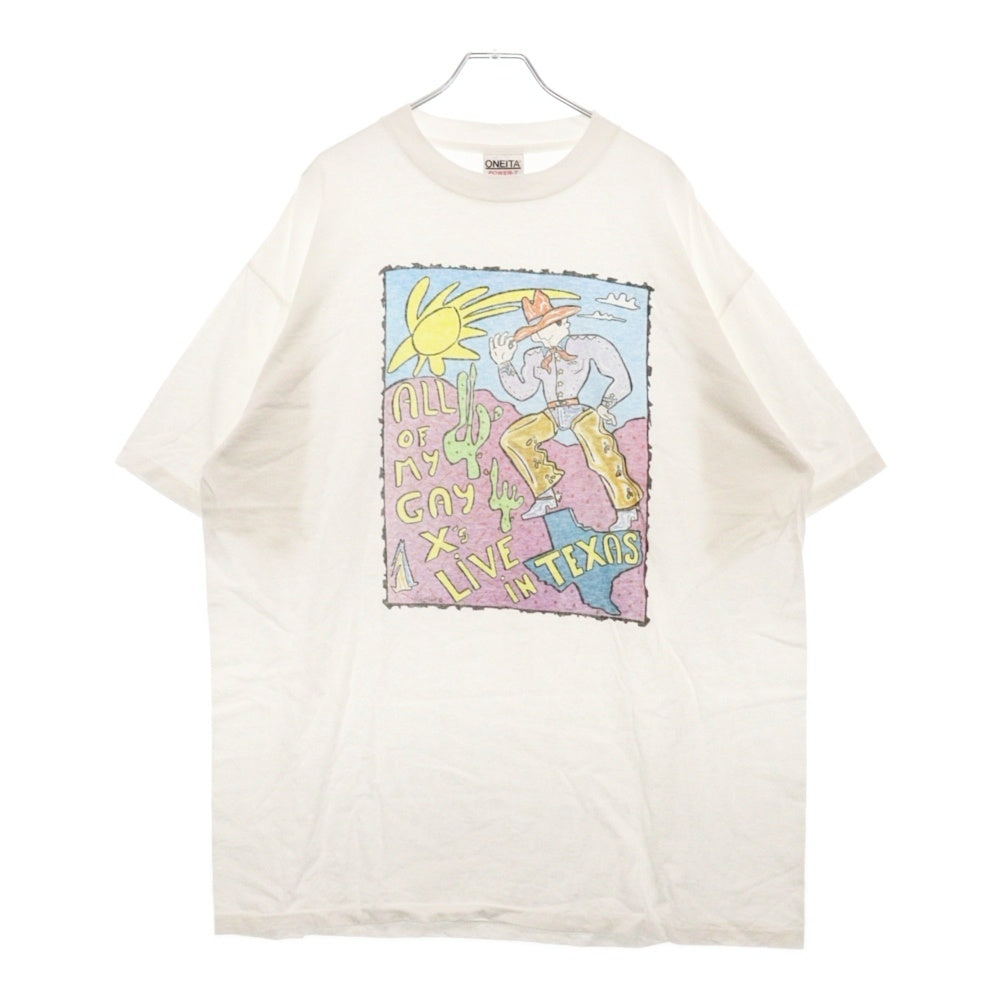 VINTAGE(ヴィンテージ) TEXAS TEE テキサスプリント 半袖クルーネックTシャツカットソー ホワイト