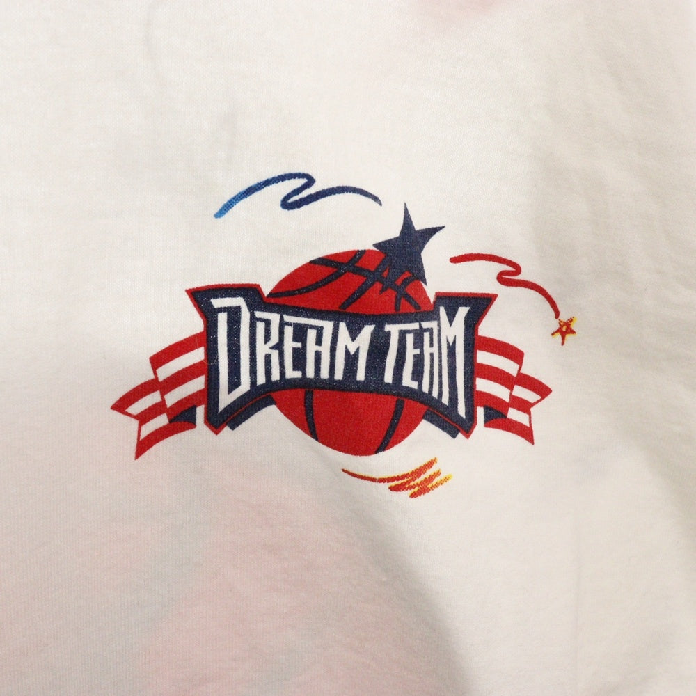 VINTAGE(ヴィンテージ) 90S DREAM BASKETBALL TEE ドリームチーム プリント クルーネック半袖Tシャツカットソー ホワイト FRUITタグ