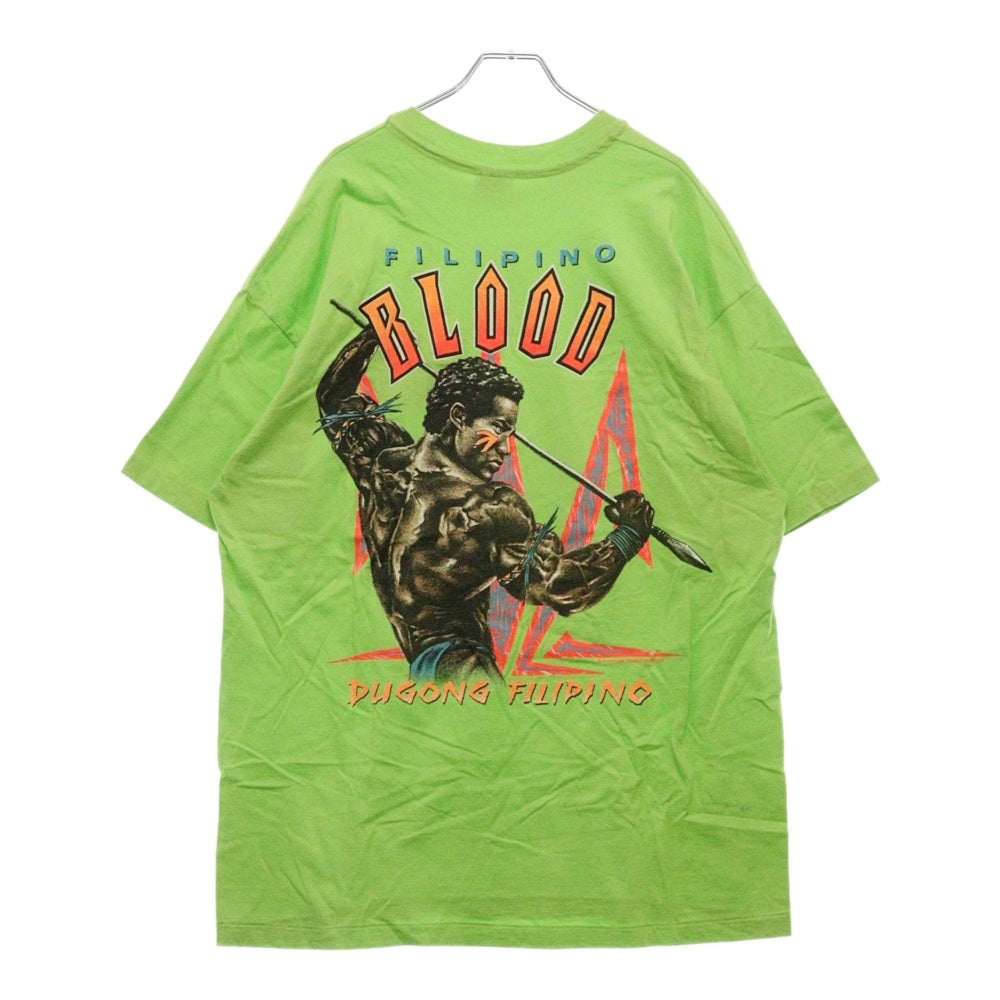 VINTAGE(ヴィンテージ) 90S FILIPIND STRENGTH バッグプリント クルーネックTシャツカットソー グリーン