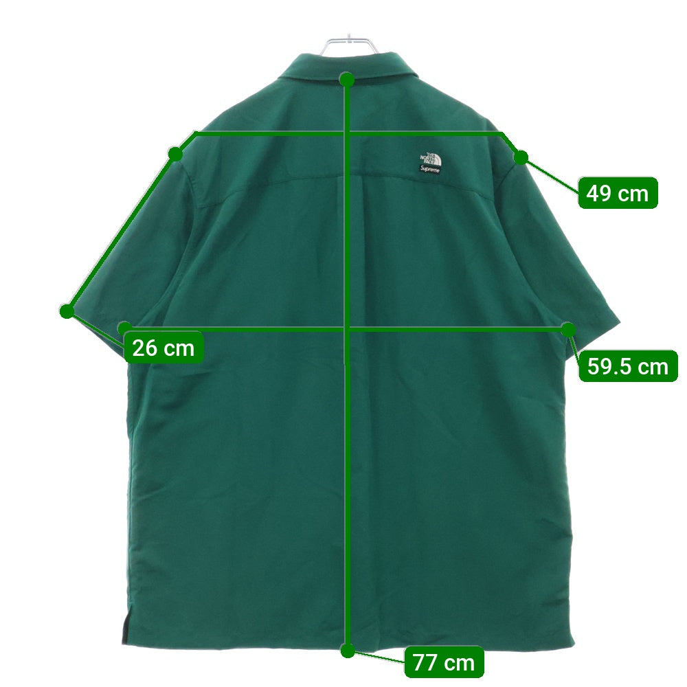 SUPREME(シュプリーム) 22SS ×THE NORTH FACE Trekking S/S Shirt ロゴ トラッキングシャツ 半袖シャツ NR02211I グリーン