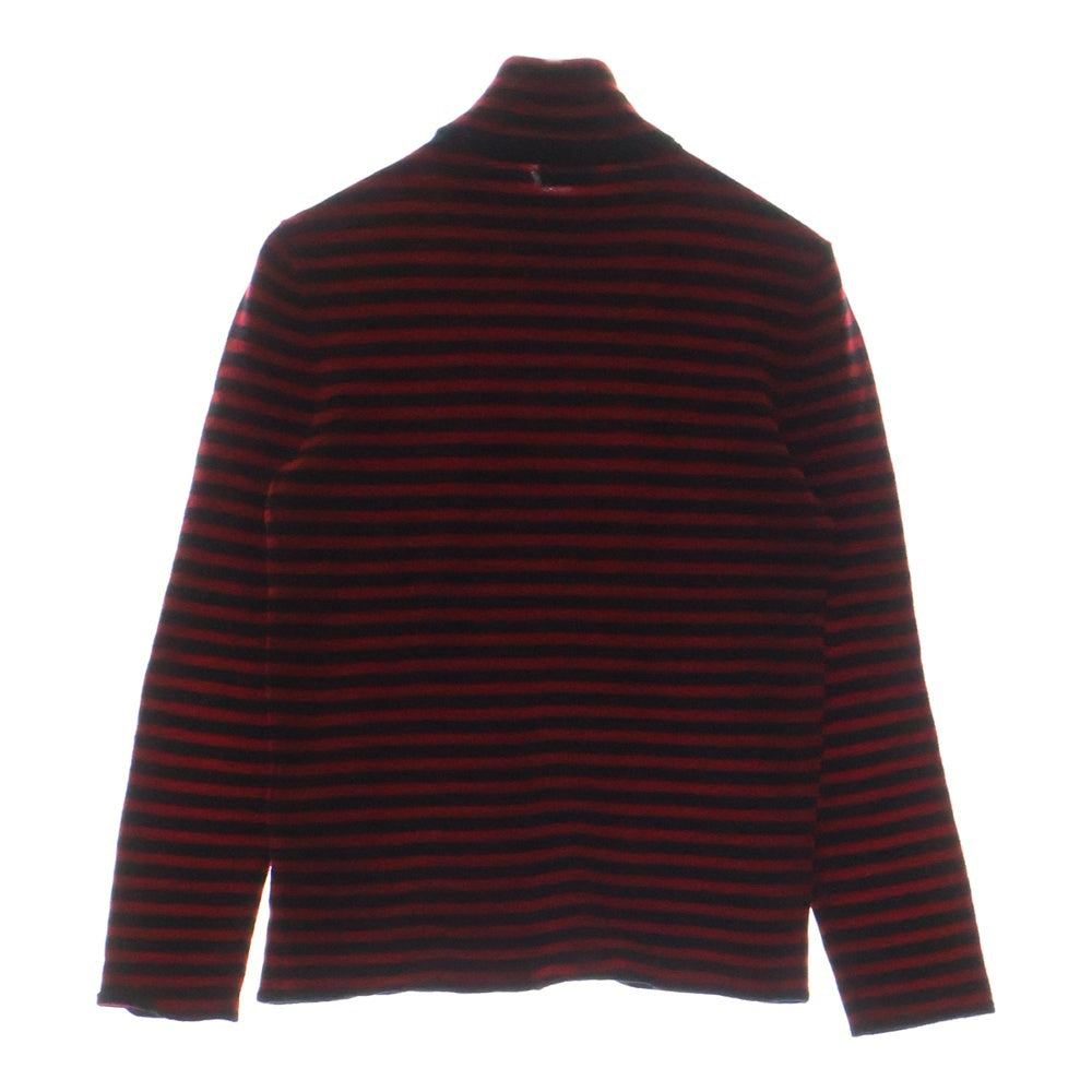 SAINT LAURENT PARIS(サンローランパリ) 21AW ボーダー タートルネックニット ニット セーター ブラック/レッド