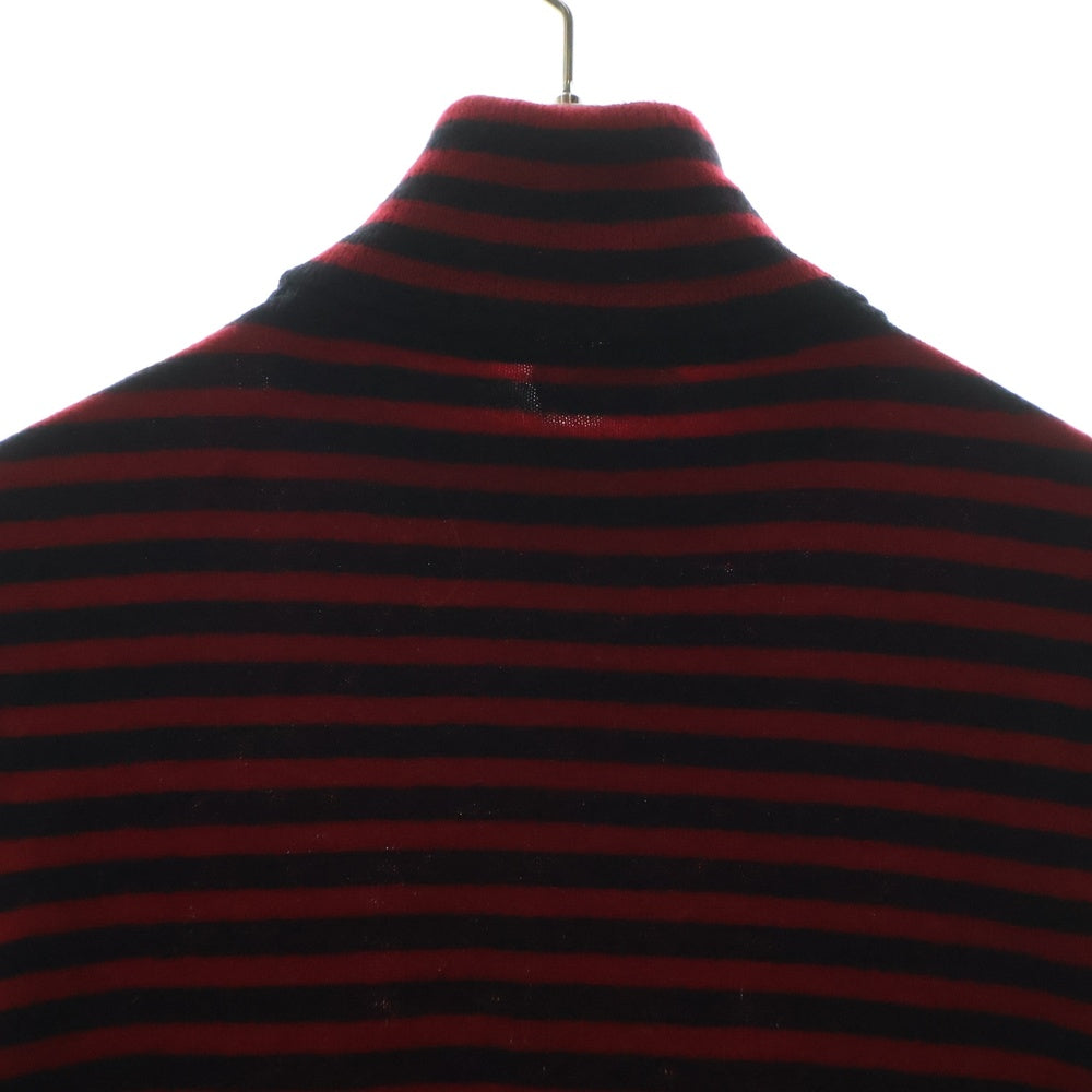 SAINT LAURENT PARIS(サンローランパリ) 21AW ボーダー タートルネックニット ニット セーター ブラック/レッド
