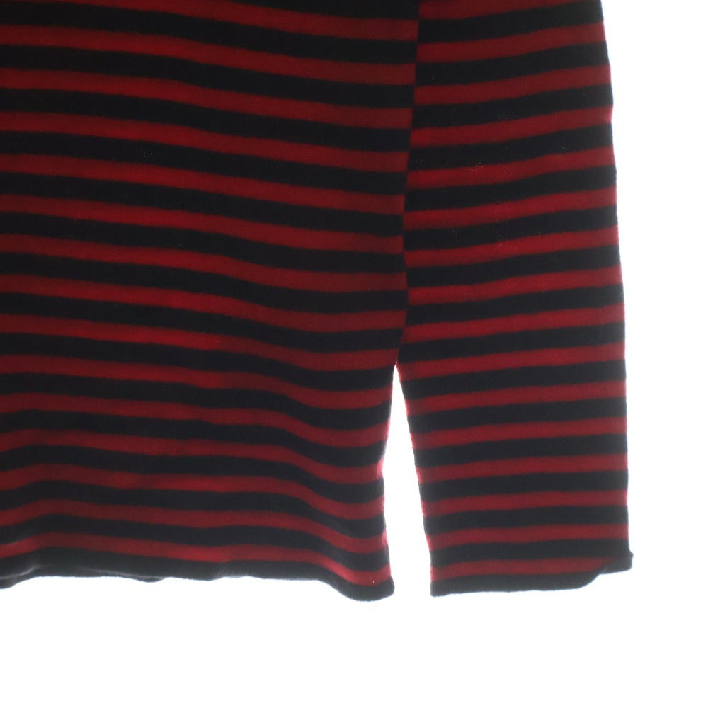 SAINT LAURENT PARIS(サンローランパリ) 21AW ボーダー タートルネックニット ニット セーター ブラック/レッド