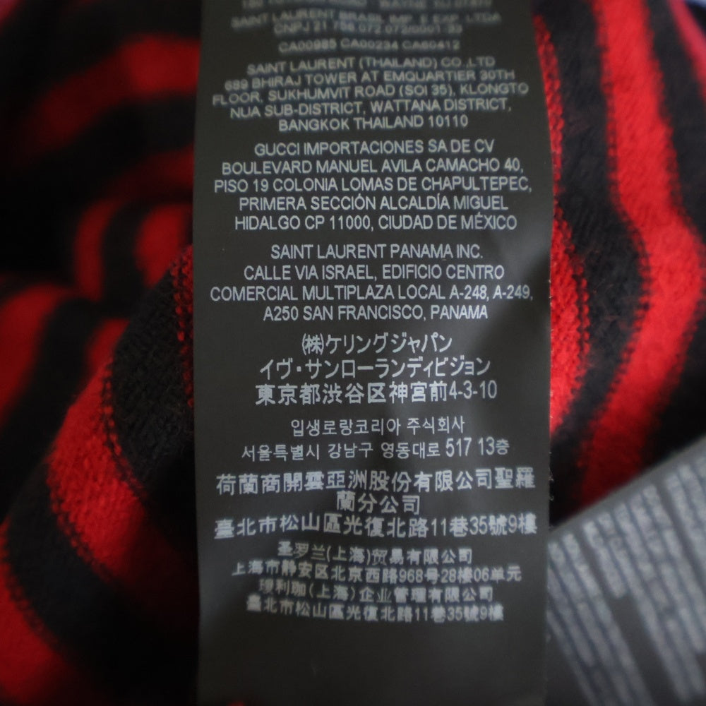 SAINT LAURENT PARIS(サンローランパリ) 21AW ボーダー タートルネックニット ニット セーター ブラック/レッド