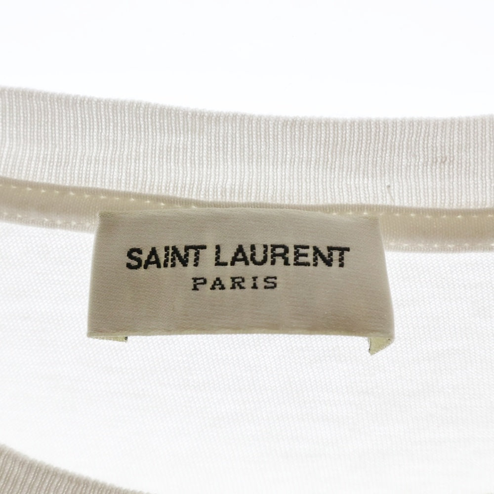 SAINT LAURENT PARIS(サンローランパリ) フロント ハートロゴ クルーネック半袖 Tシャツ 632713 YBWG2 9152 ホワイト