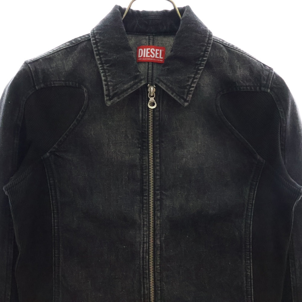 DIESEL(ディーゼル) 24AW DE-SYLEN-S ニット切り替え デニムジャケット A14379 ブラック