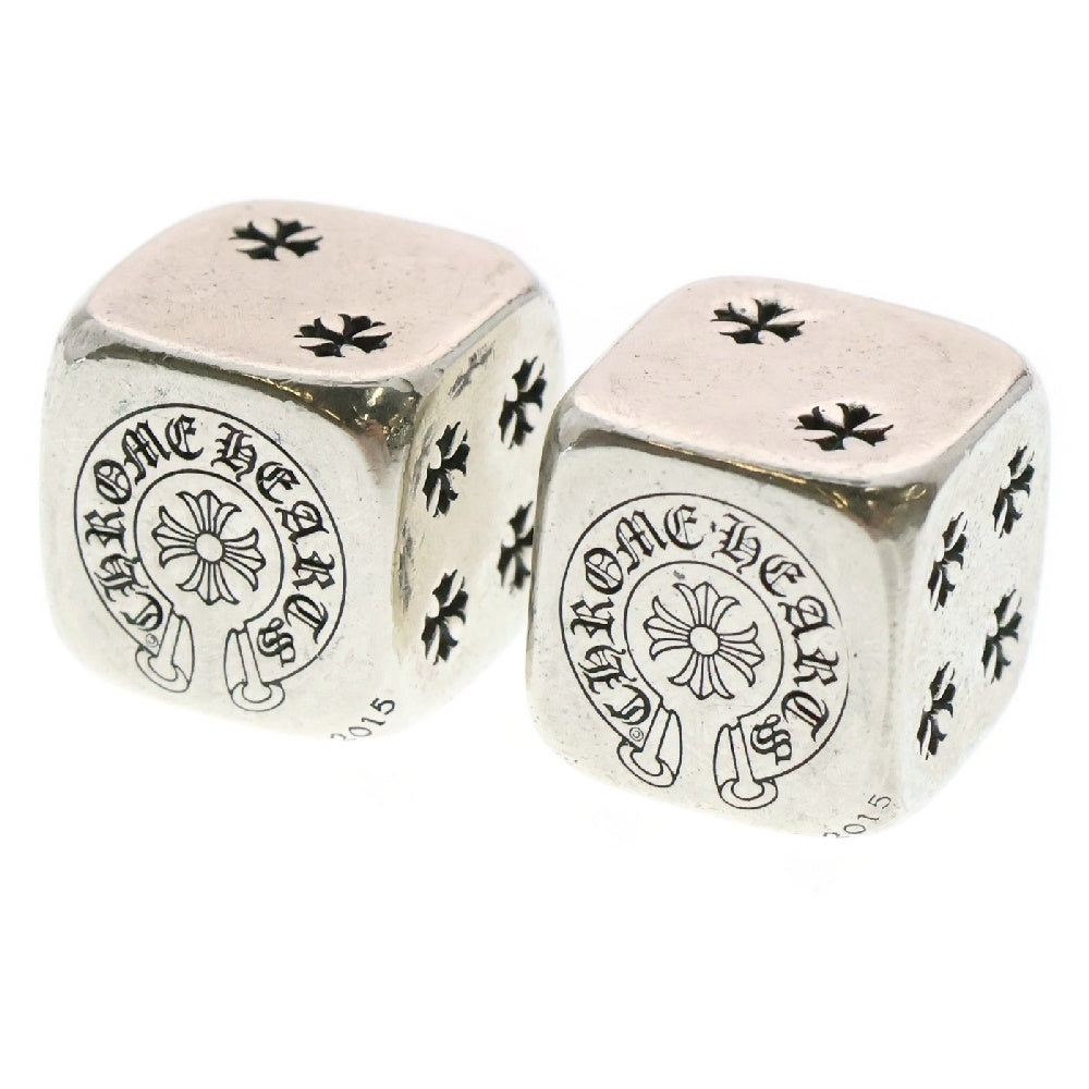 CHROME HEARTS(クロムハーツ) DICE ダイス 2015年 クリスマス限定 ノベルティ クロスボタン サイコロ置物 シルバー