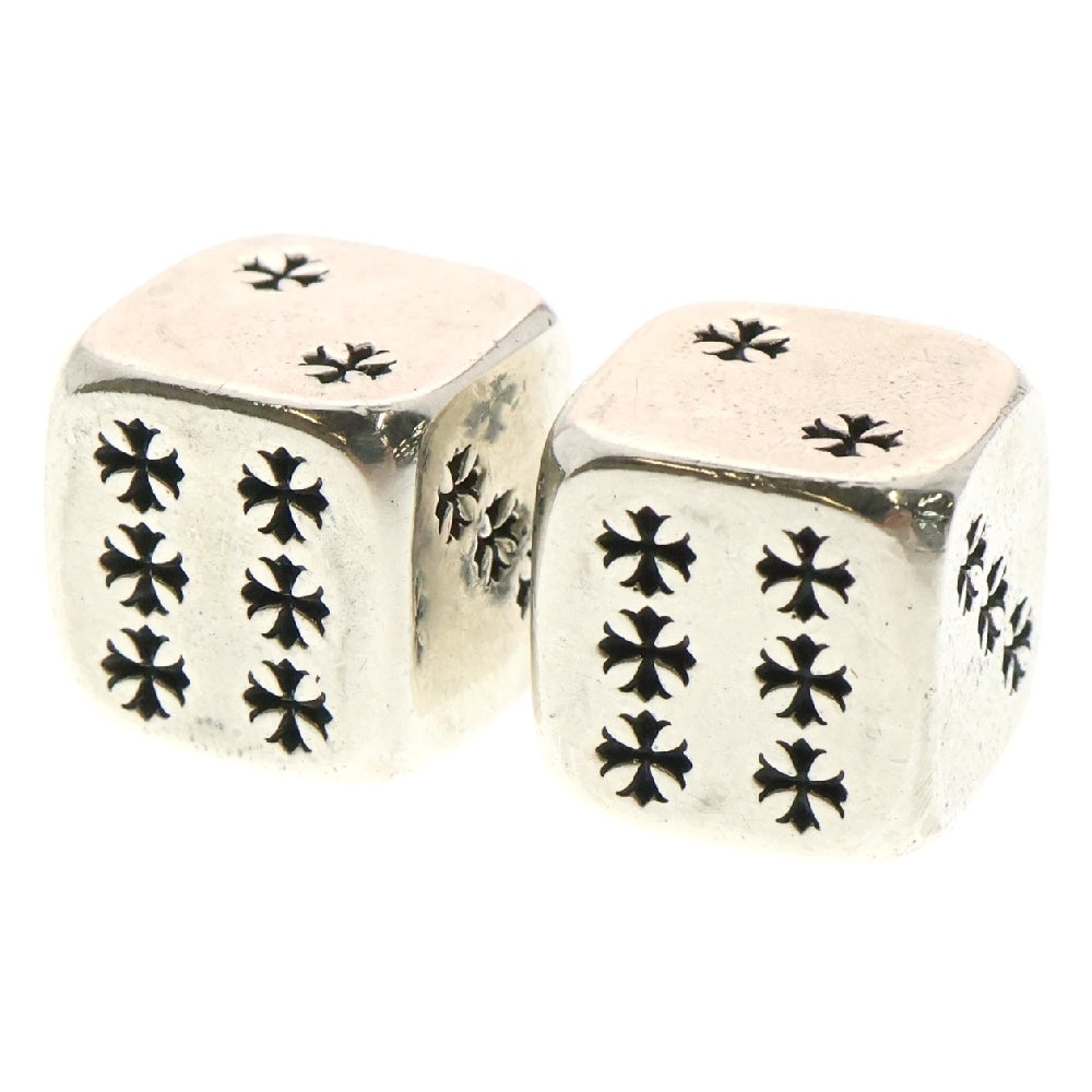 CHROME HEARTS(クロムハーツ) DICE ダイス 2015年 クリスマス限定 ノベルティ クロスボタン サイコロ置物 シルバー
