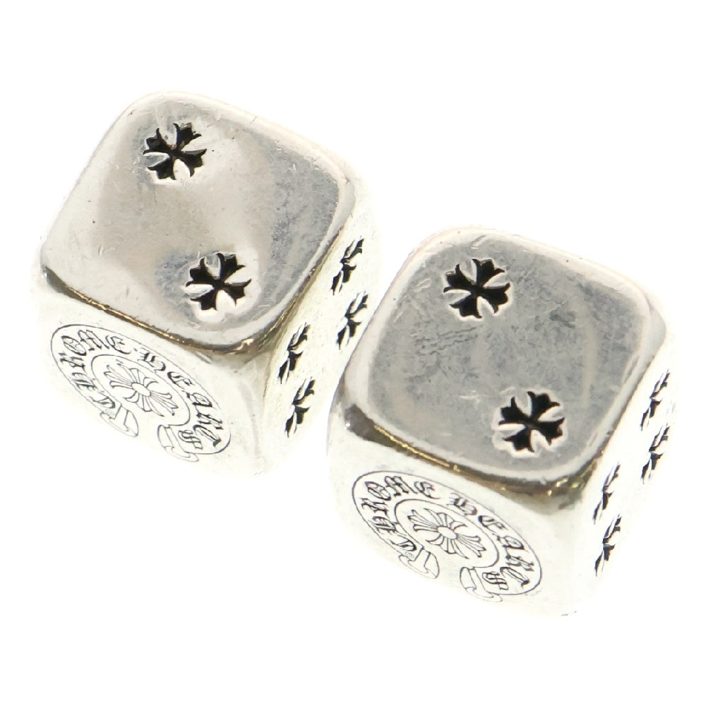 CHROME HEARTS(クロムハーツ) DICE ダイス 2015年 クリスマス限定 ノベルティ クロスボタン サイコロ置物 シルバー