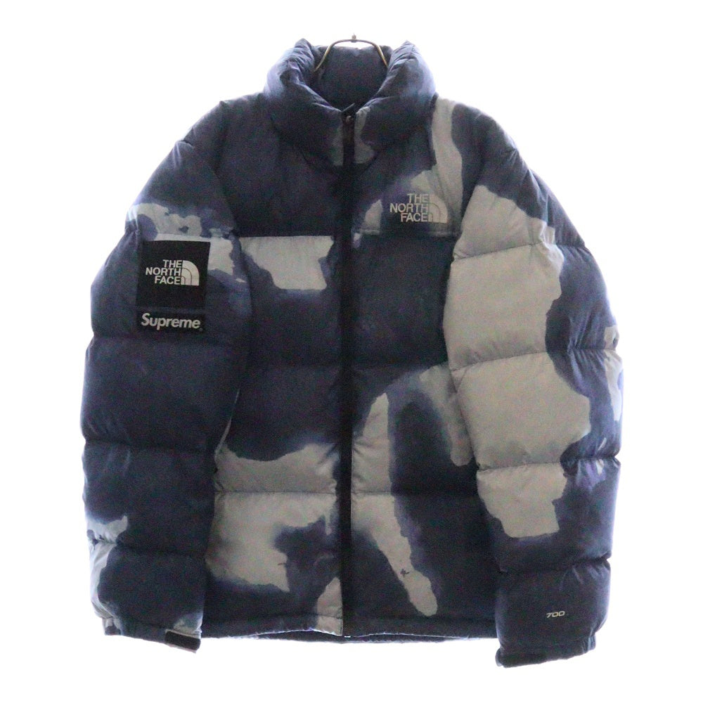 SUPREME(シュプリーム) ×THE NORTH FACE Bleached Denim Print Nuptse Jacket ブリーチ デニム プリント ヌプシ ジャケット ND521001 ブルー