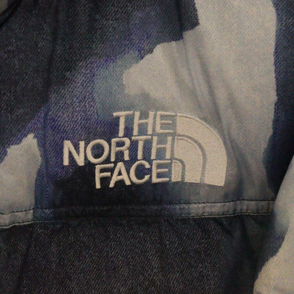 SUPREME(シュプリーム) ×THE NORTH FACE Bleached Denim Print Nuptse Jacket ブリーチ デニム プリント ヌプシ ジャケット ND521001 ブルー