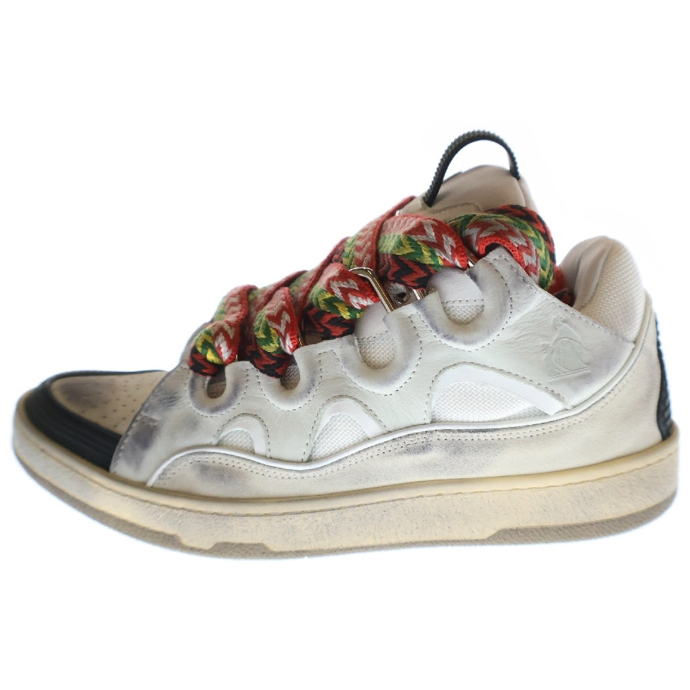 LANVIN(ランバン) LEATHER CURB ヴィンテージ加工 レザーカーブ ローカットスニーカー FM-SKRK11-DEST-A23