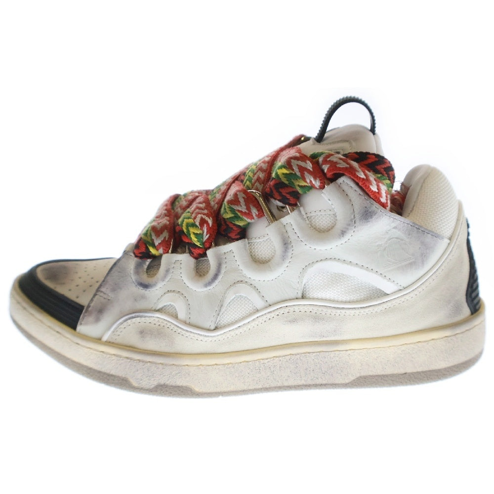 LANVIN(ランバン) LEATHER CURB ヴィンテージ加工 レザーカーブ ローカットスニーカー FM-SKRK11-DEST-A23
