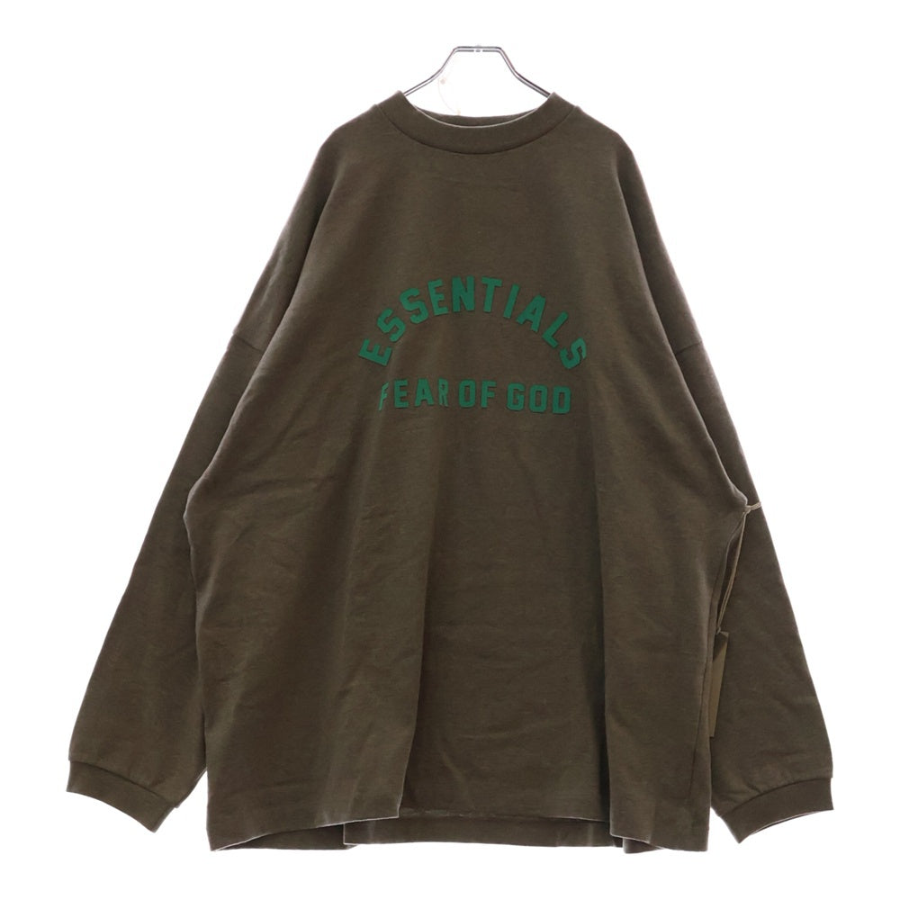 ESSENTIALS FEAR OF GOD(エッセンシャル フィアオブゴッド) ラバーロゴ モックネック ロンスリーブTシャツ グレー