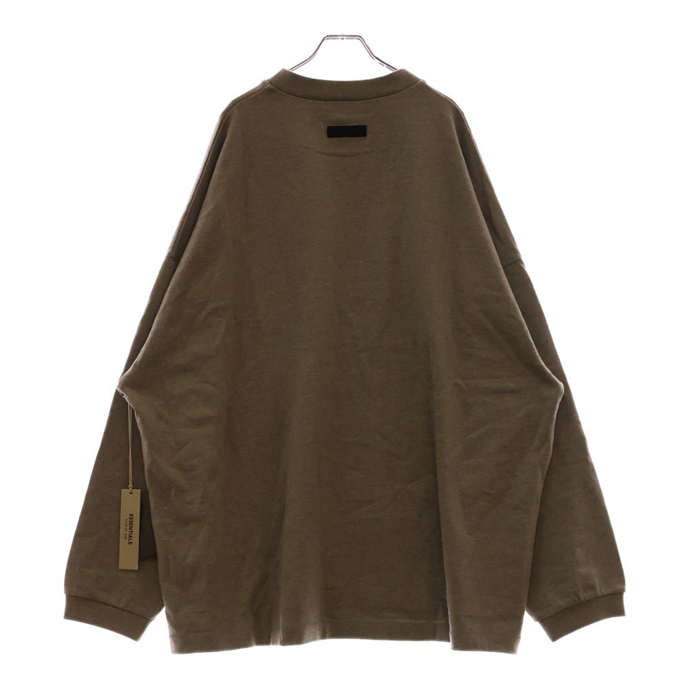 ESSENTIALS FEAR OF GOD(エッセンシャル フィアオブゴッド) ラバーロゴ モックネック ロンスリーブTシャツ グレー