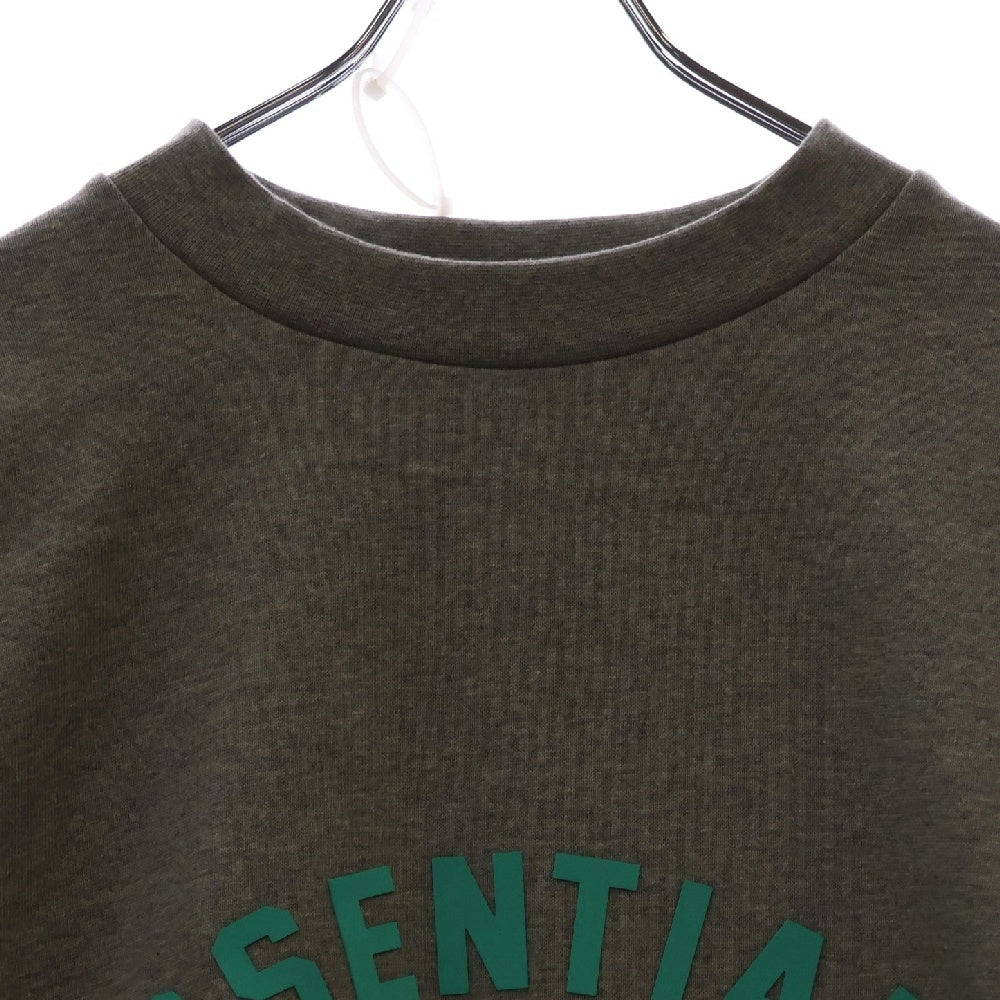 ESSENTIALS FEAR OF GOD(エッセンシャル フィアオブゴッド) ラバーロゴ モックネック ロンスリーブTシャツ グレー
