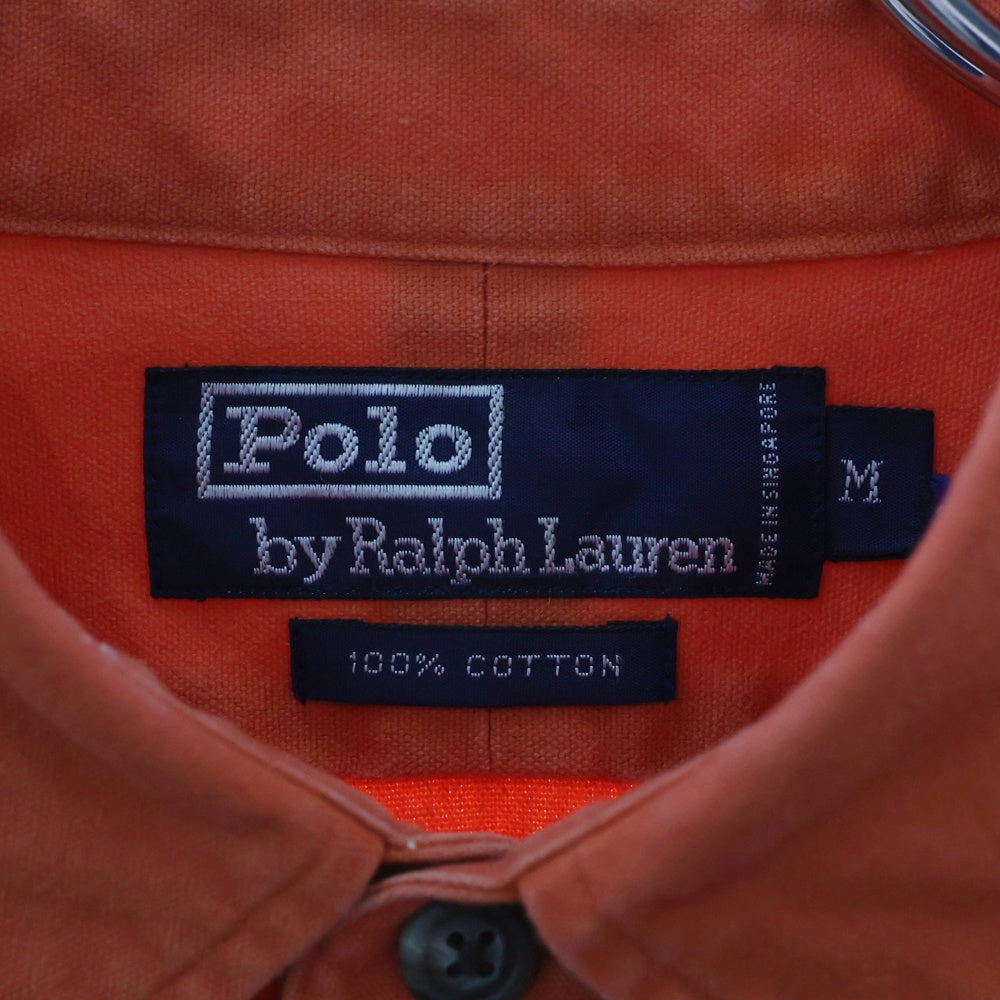 POLO RALPH LAUREN(ポロラルフローレン) 90s SPORTSMEN RESPECT WILDLIFE ムースパッチ ボーダーラガーシャツ 長袖ポロシャツ マルチ