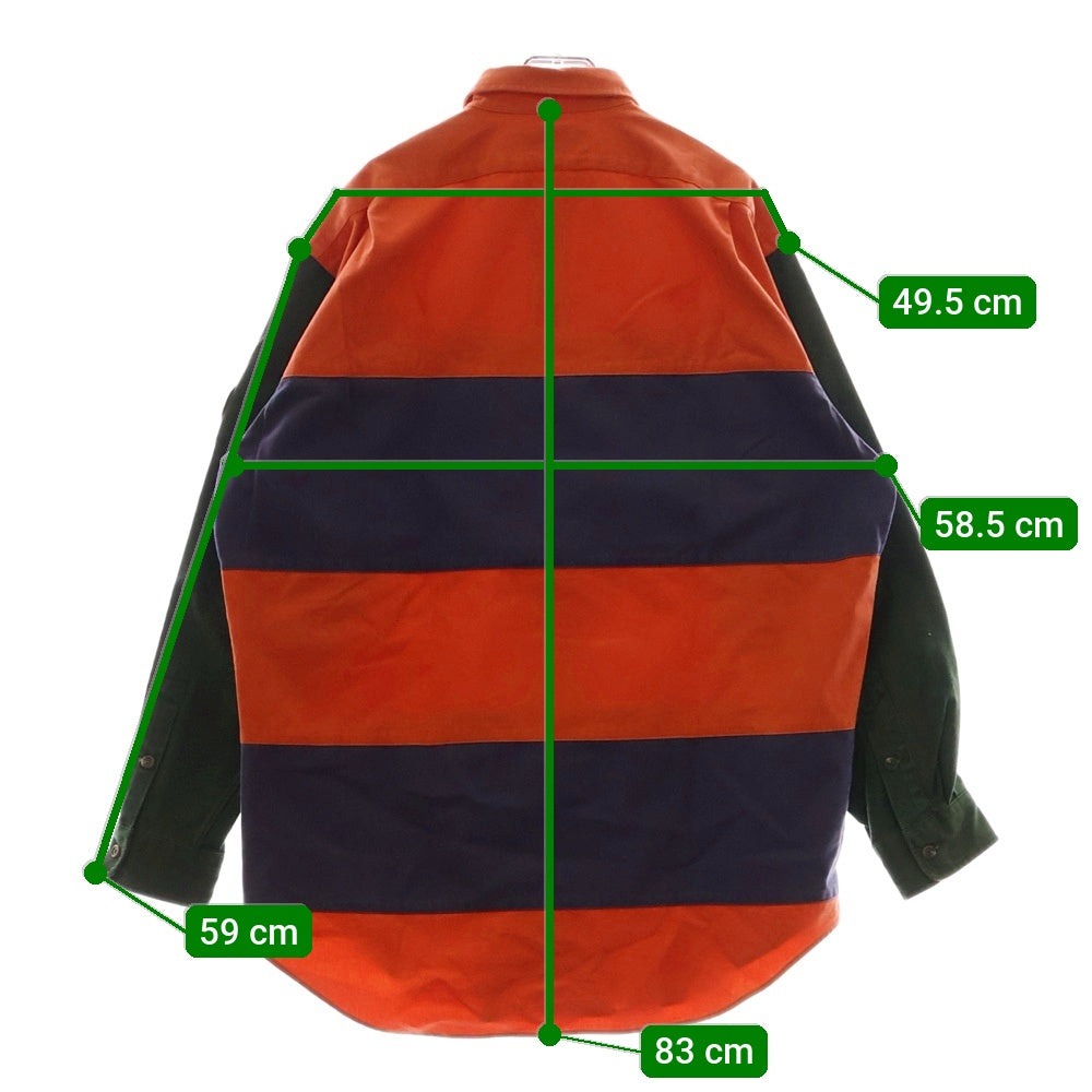 POLO RALPH LAUREN(ポロラルフローレン) 90s SPORTSMEN RESPECT WILDLIFE ムースパッチ ボーダーラガーシャツ 長袖ポロシャツ マルチ