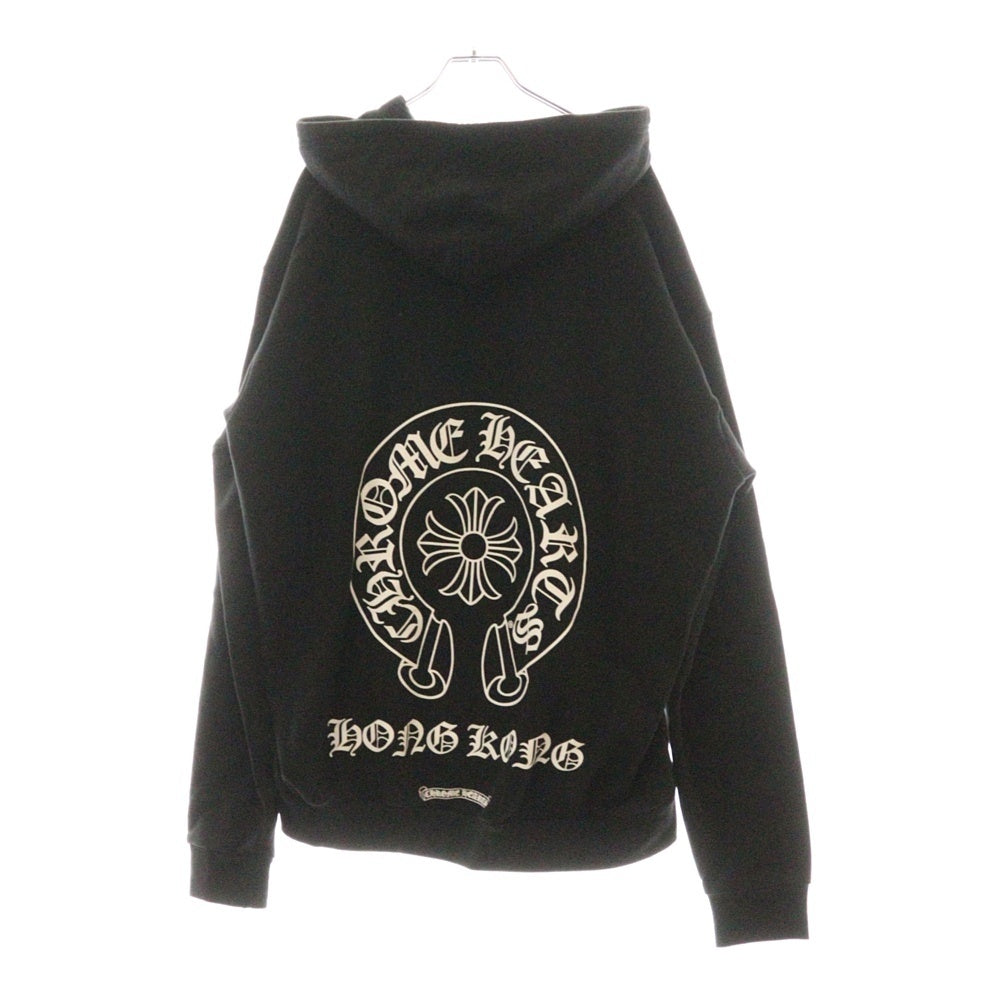 CHROME HEARTS(クロムハーツ) SWTSHRT HD ZIP HONG KONG 香港限定 バックホースシュー プリントジップアップパーカー ブラック