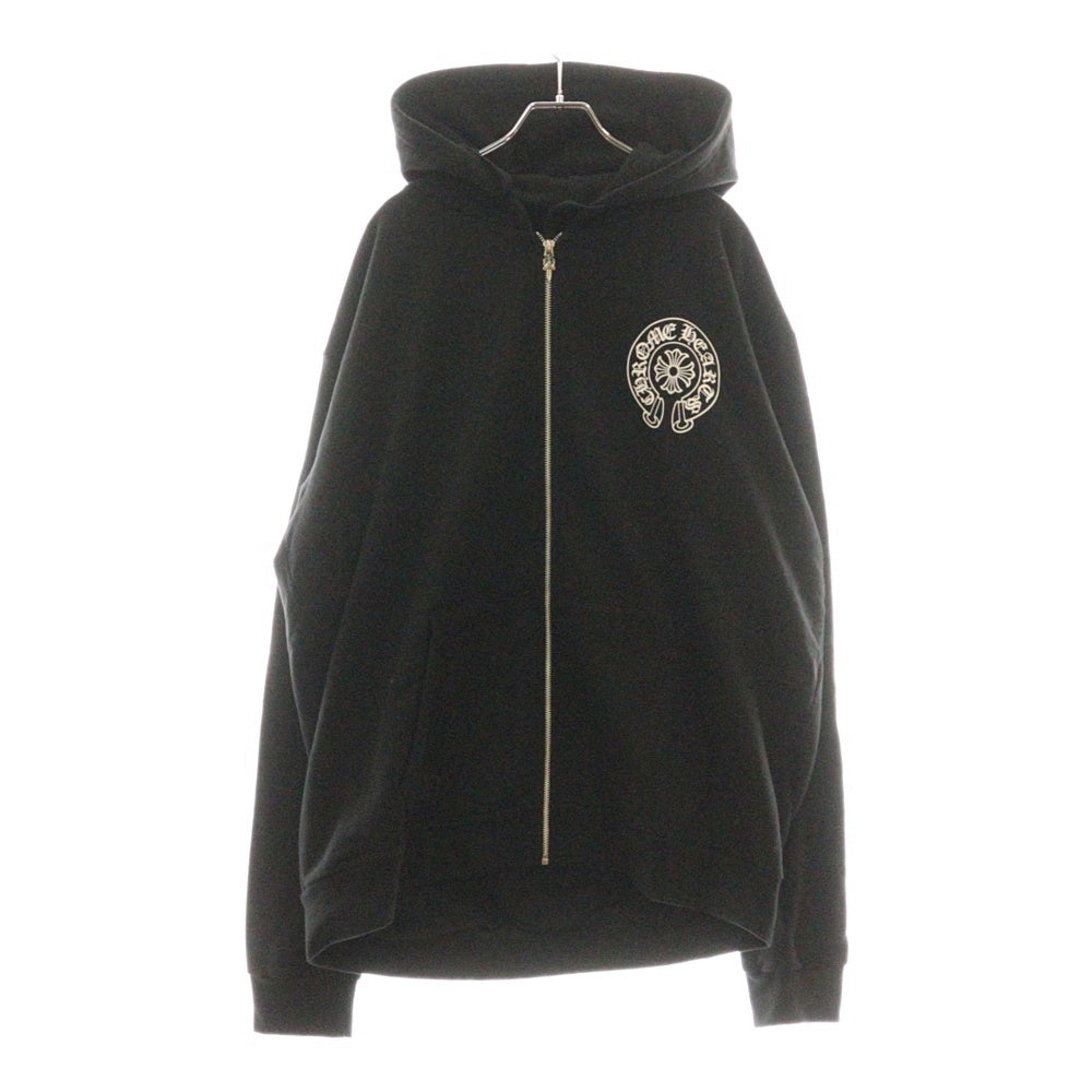 CHROME HEARTS(クロムハーツ) SWTSHRT HD ZIP HONG KONG 香港限定 バックホースシュー プリントジップアップパーカー ブラック
