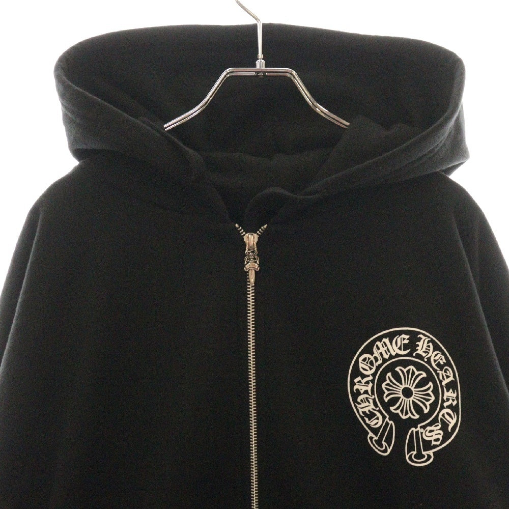 CHROME HEARTS(クロムハーツ) SWTSHRT HD ZIP HONG KONG 香港限定 バックホースシュー プリントジップアップパーカー ブラック