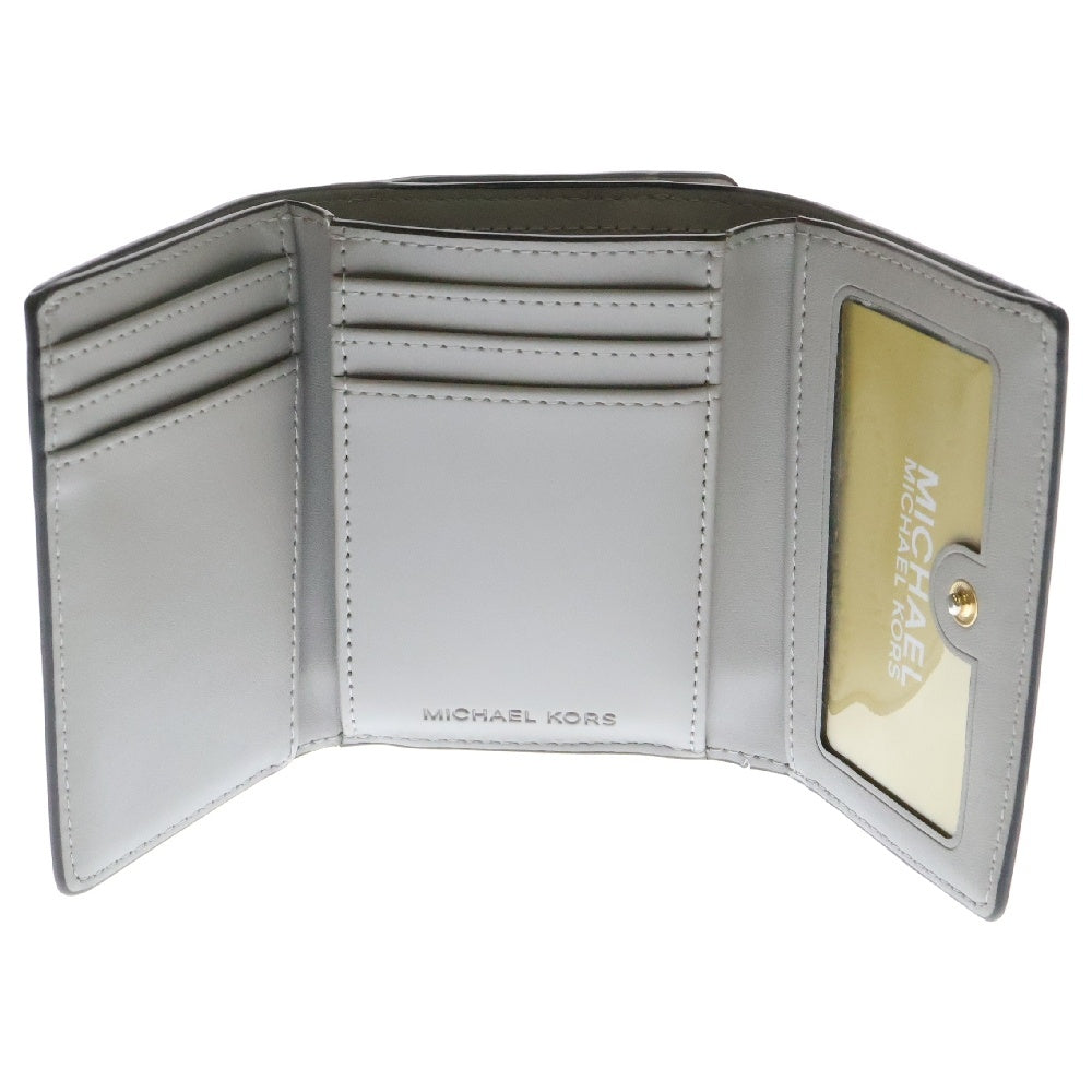 MICHAEL KORS(マイケルコース) JET SET TRAVEL 3-FOLD WALLET ジェットセット トラベル コンパクト ウォレット 35F3GTVE2V ホワイト/グレー