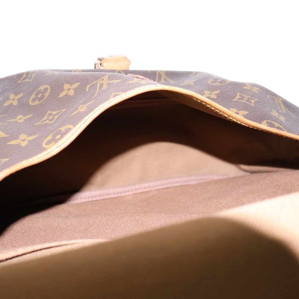 LOUIS VUITTON(ルイヴィトン) モノグラム ソミュール35 レザーショルダーバッグ ブラウン M42254